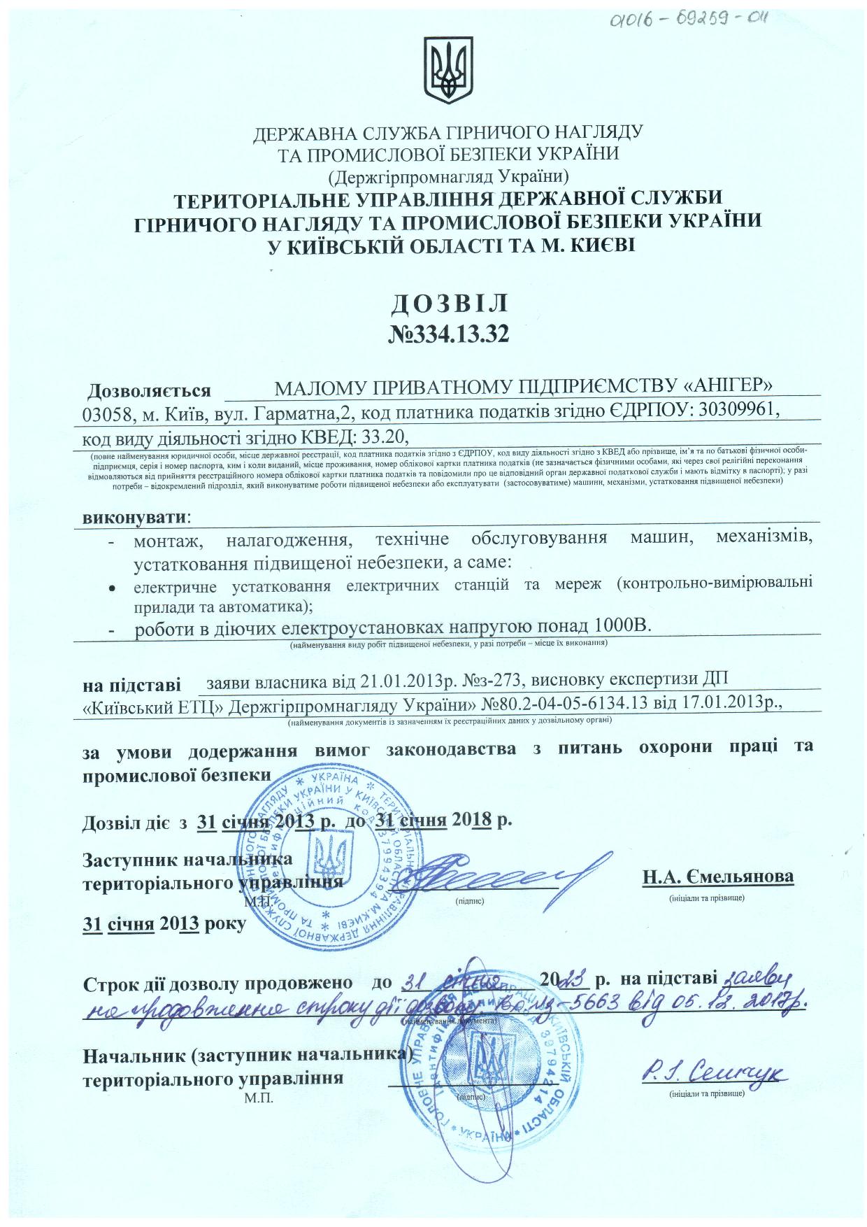Дозвіл на проведення робіт